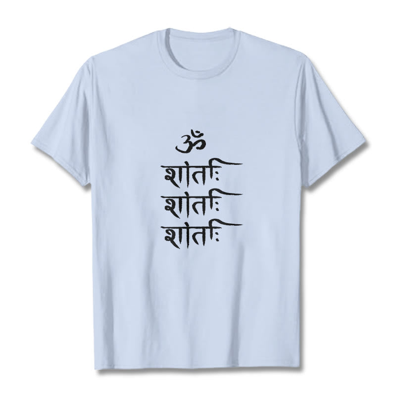 T-shirt z motywem sanskryckim z Buddha Stones OM MANTRA - Jasnoniebieski - 2XL - image 18
