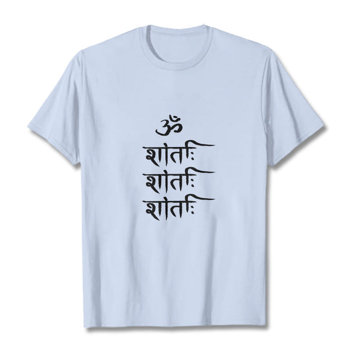 T-shirt z motywem sanskryckim z Buddha Stones OM MANTRA - Jasnoniebieski - 2XL - image 18