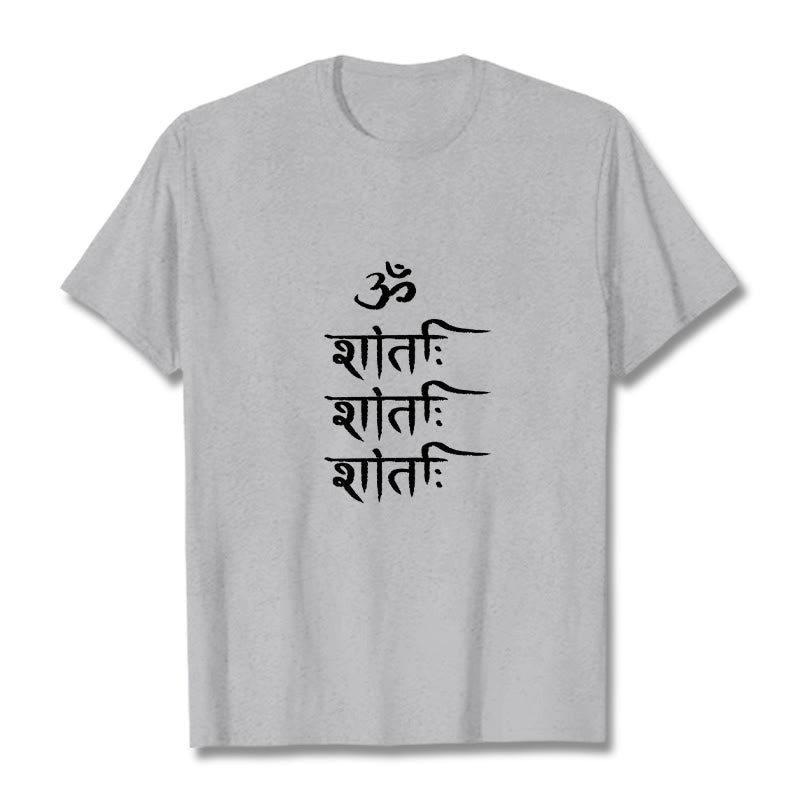 T-shirt z motywem sanskryckim z Buddha Stones OM MANTRA - Jasnoszary - 2XL - image 20
