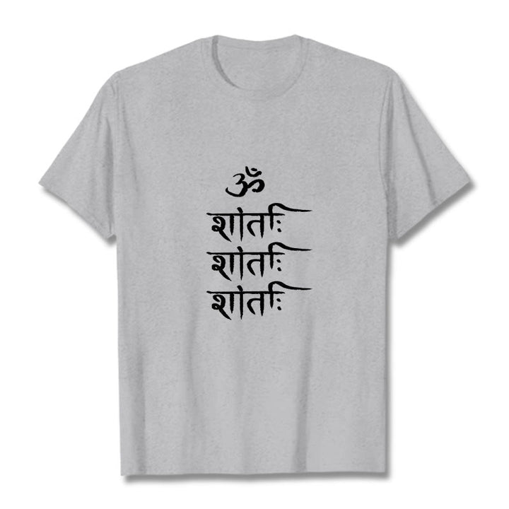 T-shirt z motywem sanskryckim z Buddha Stones OM MANTRA - Jasnoszary - 2XL - image 20
