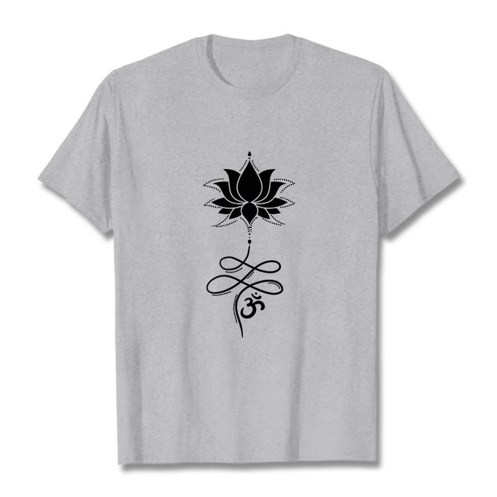 Buddha Stones Lotus OM Sanskryt - Jasnoszary - 2XL - image 19