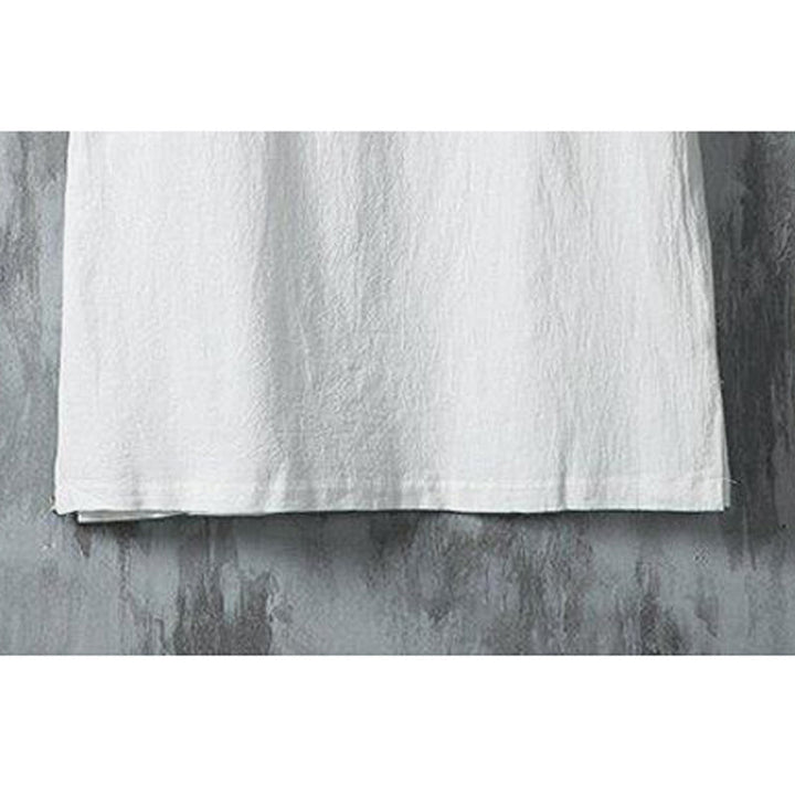 Koszula męska z krótkim rękawem z bawełny i lnu w stylu patchworku z nadrukiem żaby chińskiej z Buddha Stones - image 5