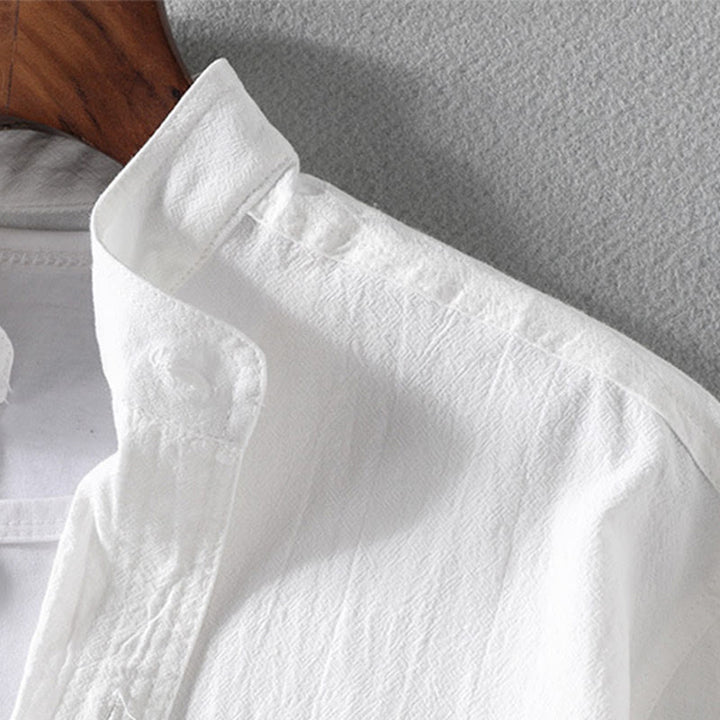 Koszula męska z bawełny i lnu Buddha Stones Vintage Casual Single Breasted z trzema czwartymi rękawami i kieszenią - image 12