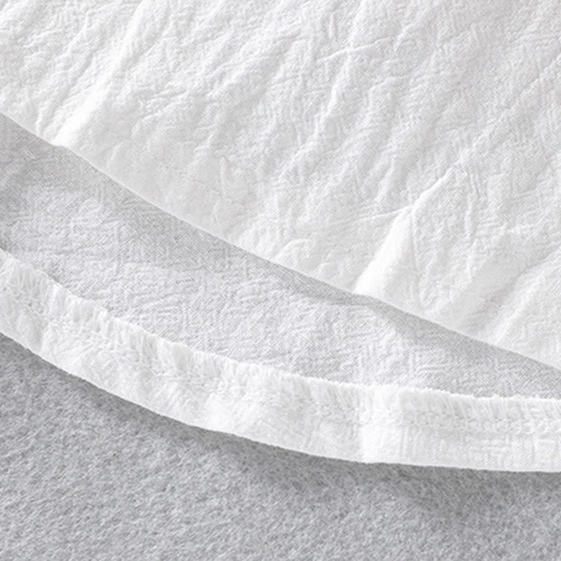 Koszula męska z bawełny i lnu Buddha Stones Vintage Casual Single Breasted z trzema czwartymi rękawami i kieszenią - image 8