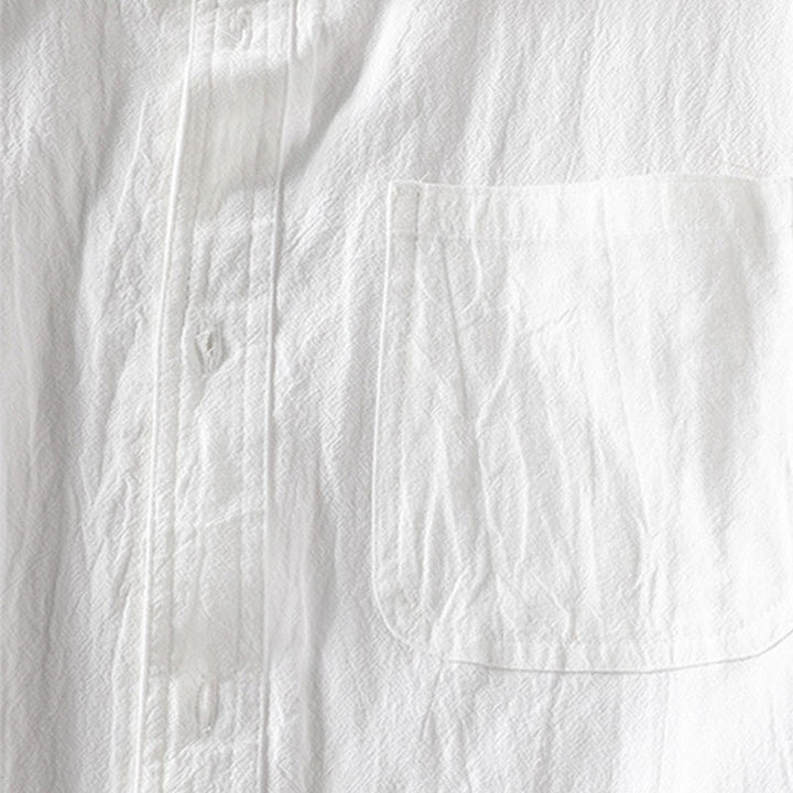 Koszula męska z bawełny i lnu Buddha Stones Vintage Casual Single Breasted z trzema czwartymi rękawami i kieszenią - image 9