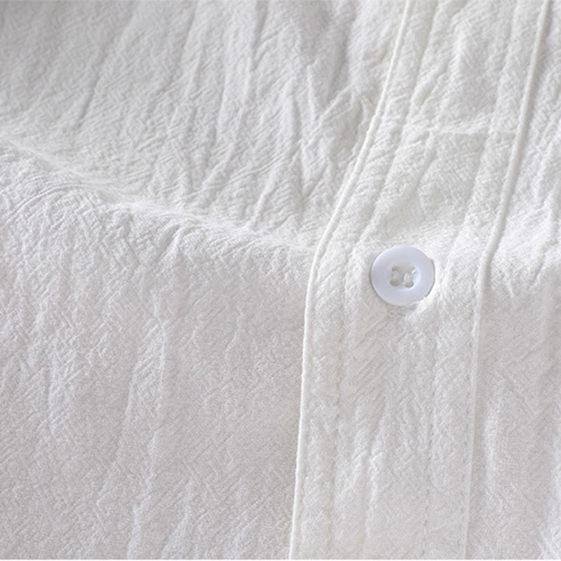 Koszula męska z bawełny i lnu Buddha Stones Vintage Casual Single Breasted z trzema czwartymi rękawami i kieszenią - image 11