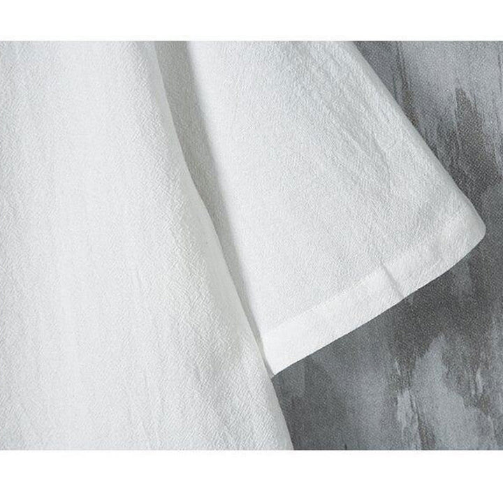 Koszula męska z krótkim rękawem z bawełny i lnu Buddha Stones Daily Casual Plain Chinese Frog-Button - image 6