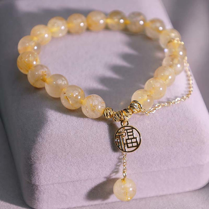Bransoletka szczęścia z Buddha Stones i cytrynem Lucky Fu