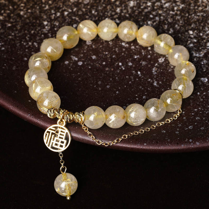 Bransoletka szczęścia z Buddha Stones i cytrynem Lucky Fu