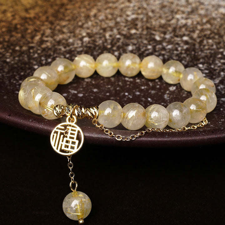 Bransoletka szczęścia z Buddha Stones i cytrynem Lucky Fu