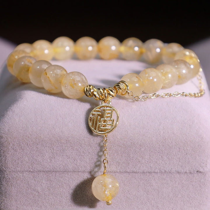 Bransoletka szczęścia z Buddha Stones i cytrynem Lucky Fu