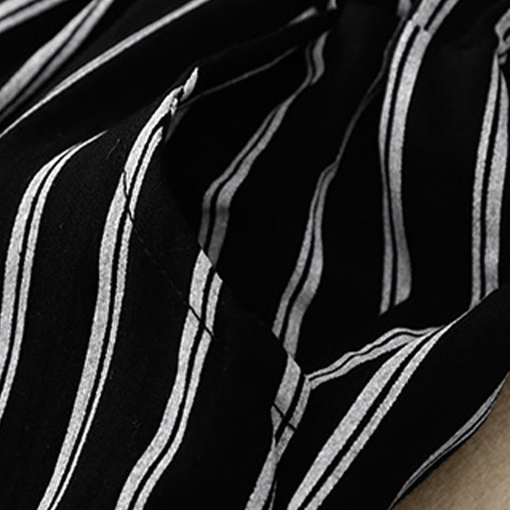 Spodnie damskie Buddha Stones Casual Acrylic Stripe Lace-up z szerokimi nogawkami i kieszeniami