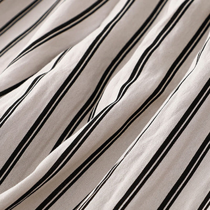 Spodnie damskie Buddha Stones Casual Acrylic Stripe Lace-up z szerokimi nogawkami i kieszeniami