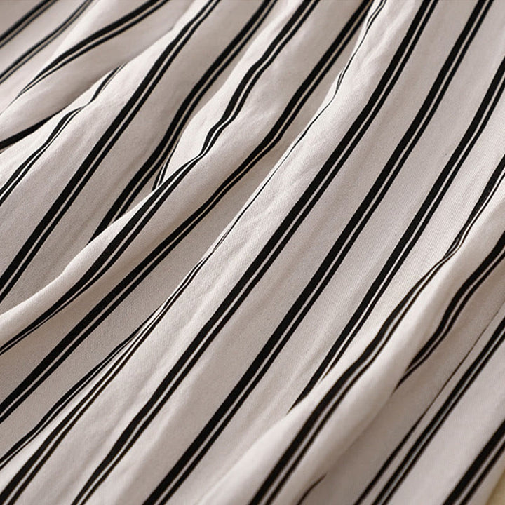 Spodnie damskie Buddha Stones Casual Acrylic Stripe Lace-up z szerokimi nogawkami i kieszeniami