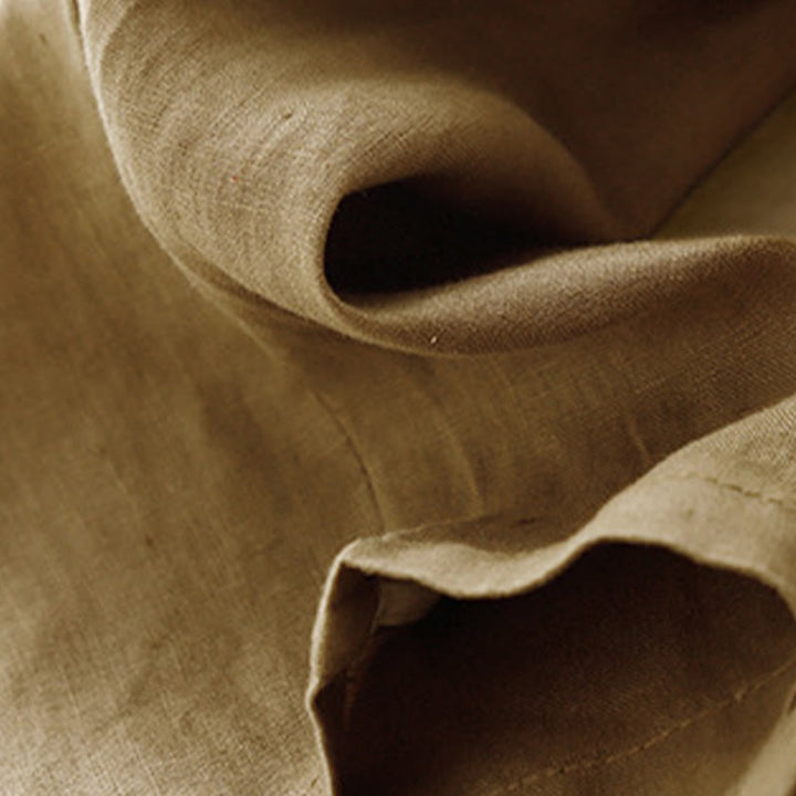 Buddha Stones Lato Gładkie Swobodne 7-8 Długość Guziki Damskie Bawełniane Lniane Spodnie Harem Z Kieszeniami - image 4