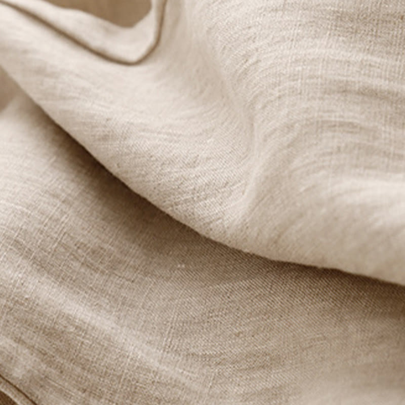 Buddha Stones Lato Gładkie Swobodne 7-8 Długość Guziki Damskie Bawełniane Lniane Spodnie Harem Z Kieszeniami - image 15