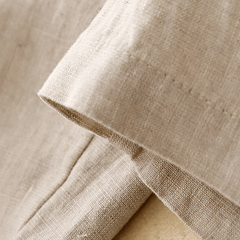 Buddha Stones Lato Gładkie Swobodne 7-8 Długość Guziki Damskie Bawełniane Lniane Spodnie Harem Z Kieszeniami - image 13