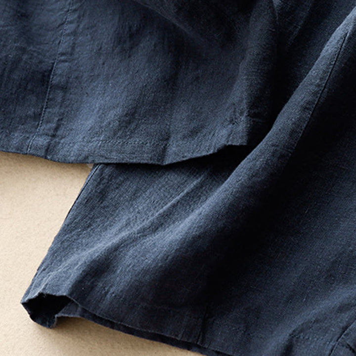 Buddha Stones Letnie Proste Swobodne 7-8 Długość Sznurowane Damskie Bawełniane Lniane Spodnie Harem Z Kieszeniami - image 11