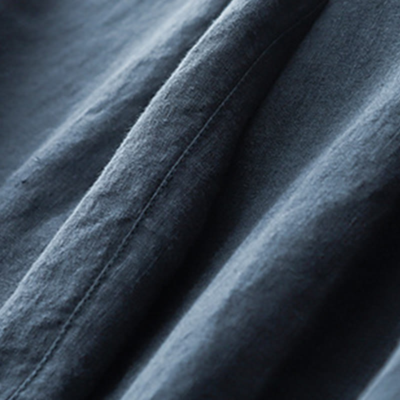 Buddha Stones Letnie Proste Swobodne 7-8 Długość Sznurowane Damskie Bawełniane Lniane Spodnie Harem Z Kieszeniami - image 17