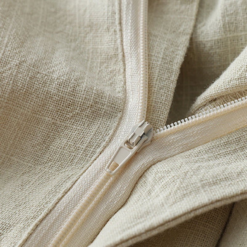 Buddha Stones Luźne, proste, luźne, 7-8 długości, damskie, szerokie nogawki, poliestrowe, z kieszeniami - image 3