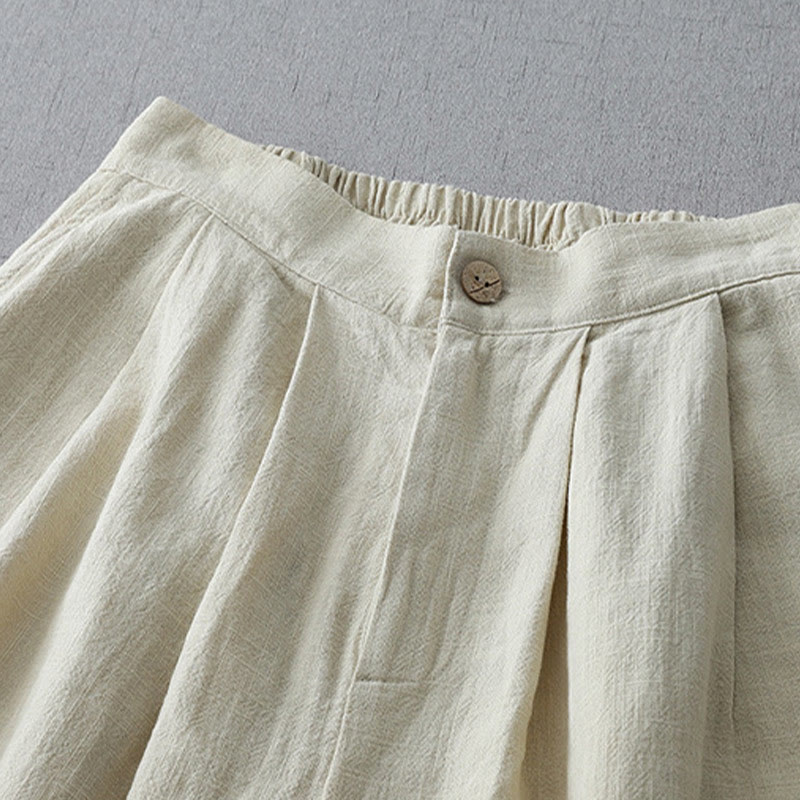 Buddha Stones Luźne, proste, luźne, 7-8 długości, damskie, szerokie nogawki, poliestrowe, z kieszeniami - image 2