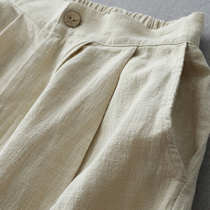 Buddha Stones Luźne, proste, luźne, 7-8 długości, damskie, szerokie nogawki, poliestrowe, z kieszeniami - image 10