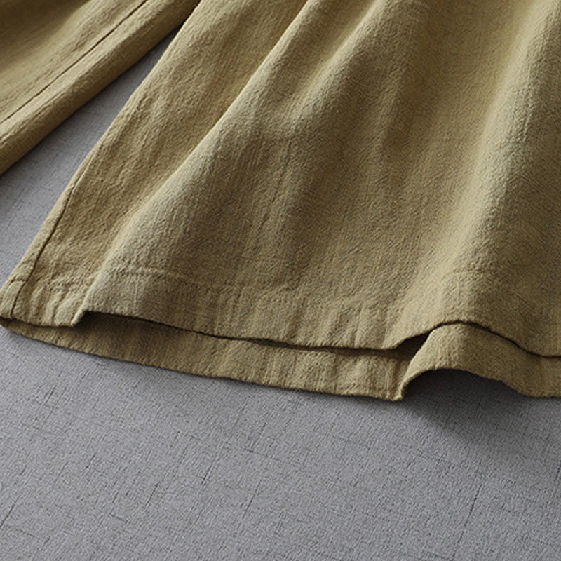 Buddha Stones Luźne, proste, luźne, 7-8 długości, damskie, szerokie nogawki, poliestrowe, z kieszeniami - image 15