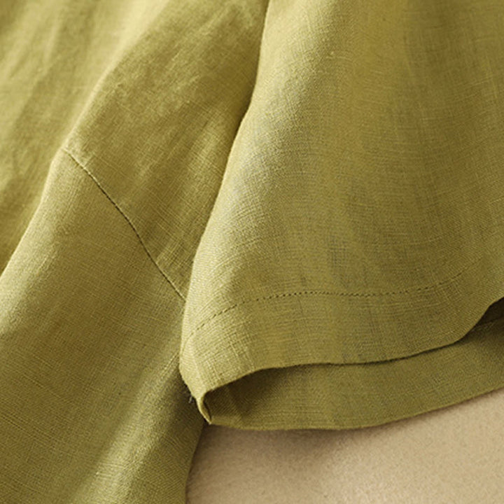 Koszulka damska z krótkim rękawem i dekoltem w serek z Buddha Stones, letnia, swobodna, prosta, bawełniana - image 2