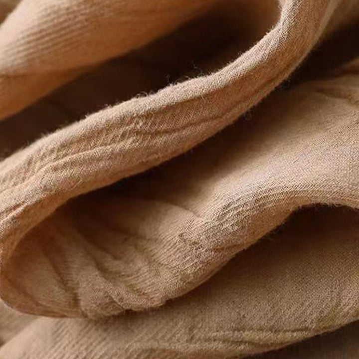 Buddha Stones Casual Plain Handmade Ściągana Talia Midi Sukienka Akrylowa Sukienka Bez Rękawów Z Kieszeniami