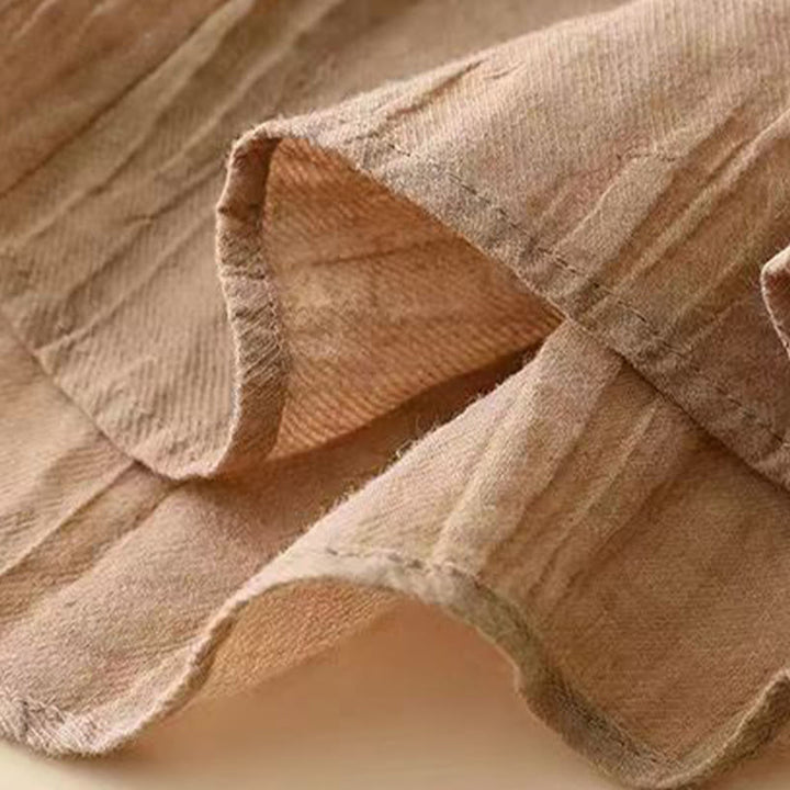 Buddha Stones Casual Plain Handmade Ściągana Talia Midi Sukienka Akrylowa Sukienka Bez Rękawów Z Kieszeniami - image 3