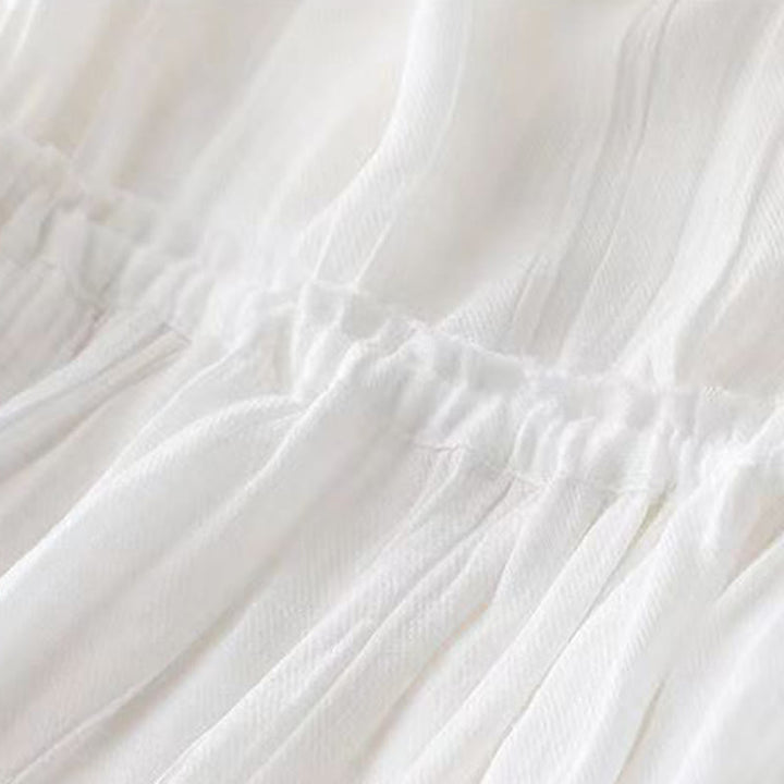 Buddha Stones Casual Plain Handmade Ściągana Talia Midi Sukienka Akrylowa Sukienka Bez Rękawów Z Kieszeniami