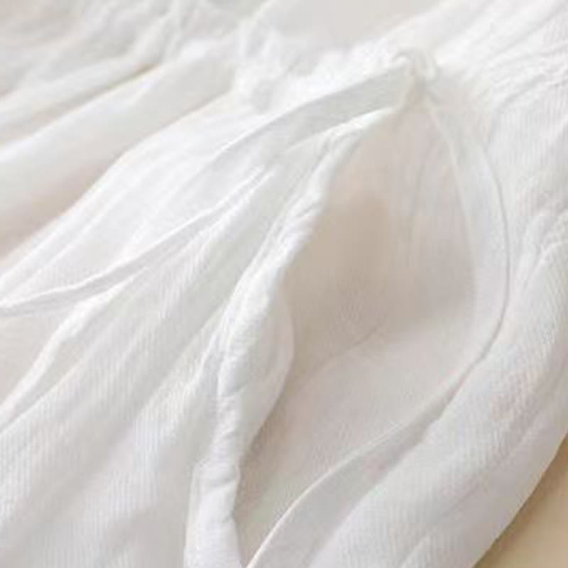 Buddha Stones Casual Plain Handmade Ściągana Talia Midi Sukienka Akrylowa Sukienka Bez Rękawów Z Kieszeniami - image 11