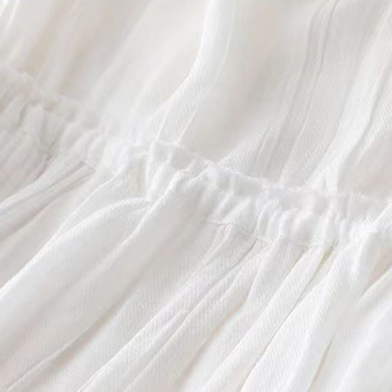 Buddha Stones Casual Plain Handmade Ściągana Talia Midi Sukienka Akrylowa Sukienka Bez Rękawów Z Kieszeniami - image 12