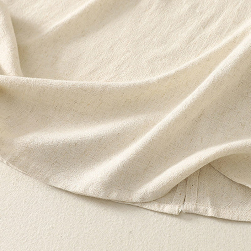 Buddha Stones Casual Szycie Kolor Ręcznie Robione Guziki Projekt Midi Sukienka Poliester Bez Rękawów Sukienka Z Kieszeniami - image 12