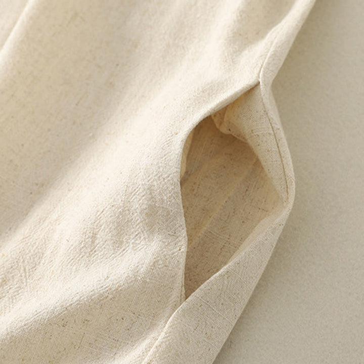 Buddha Stones Casual Szycie Kolor Ręcznie Robione Guziki Projekt Midi Sukienka Poliester Bez Rękawów Sukienka Z Kieszeniami - image 14