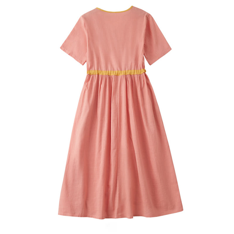 Sukienka midi z krótkim rękawem i dekoltem w serek z Buddha Stones - image 1