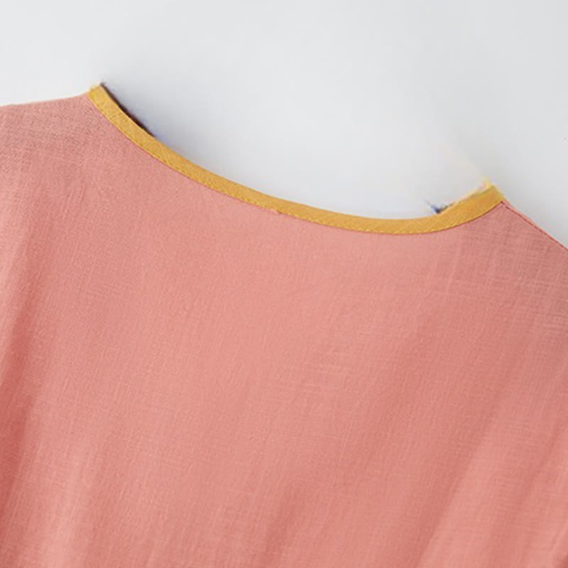 Sukienka midi z krótkim rękawem i dekoltem w serek z Buddha Stones - image 3