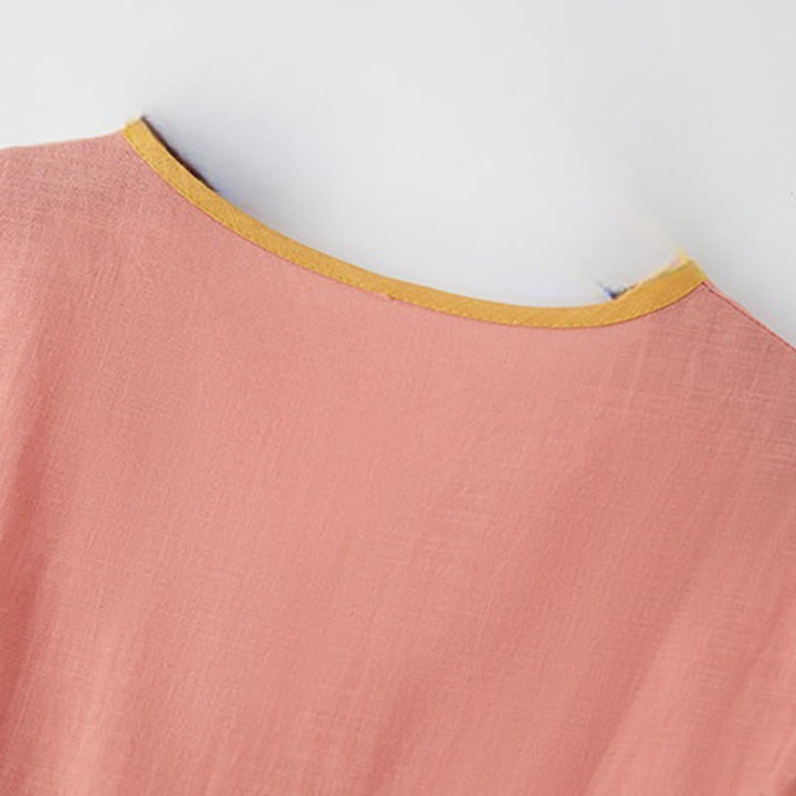 Sukienka midi z krótkim rękawem i dekoltem w serek z Buddha Stones - image 3