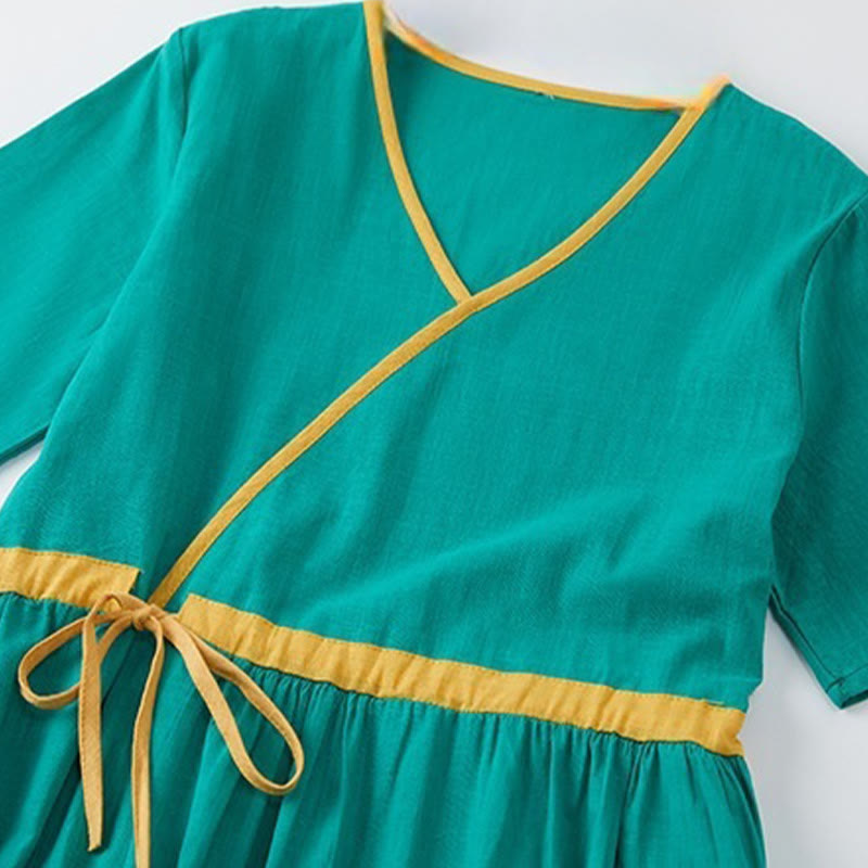 Sukienka midi z krótkim rękawem i dekoltem w serek z Buddha Stones - image 10