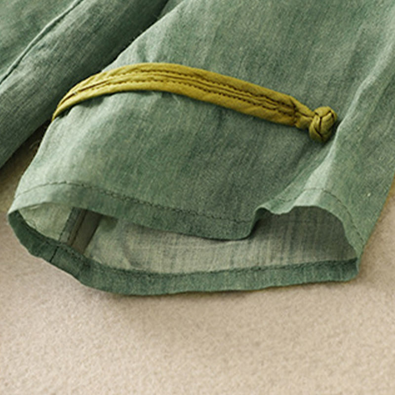 Sukienka midi z akrylu z haftowanym kołnierzykiem i trzema czwartymi rękawami w kolorze Buddha Stones - image 3