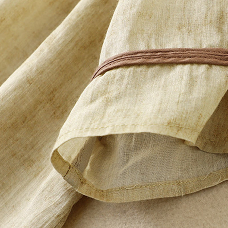 Sukienka midi z akrylu z haftowanym kołnierzykiem i trzema czwartymi rękawami w kolorze Buddha Stones - image 13