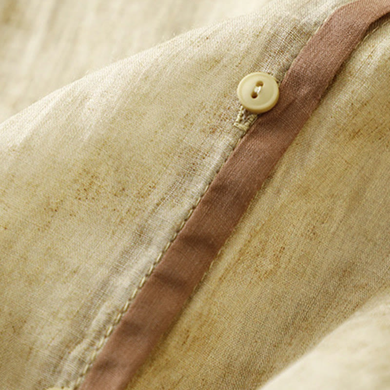 Sukienka midi z akrylu z haftowanym kołnierzykiem i trzema czwartymi rękawami w kolorze Buddha Stones - image 15