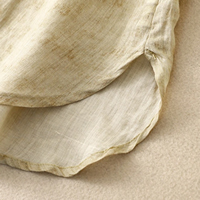 Sukienka midi z akrylu z haftowanym kołnierzykiem i trzema czwartymi rękawami w kolorze Buddha Stones - image 17