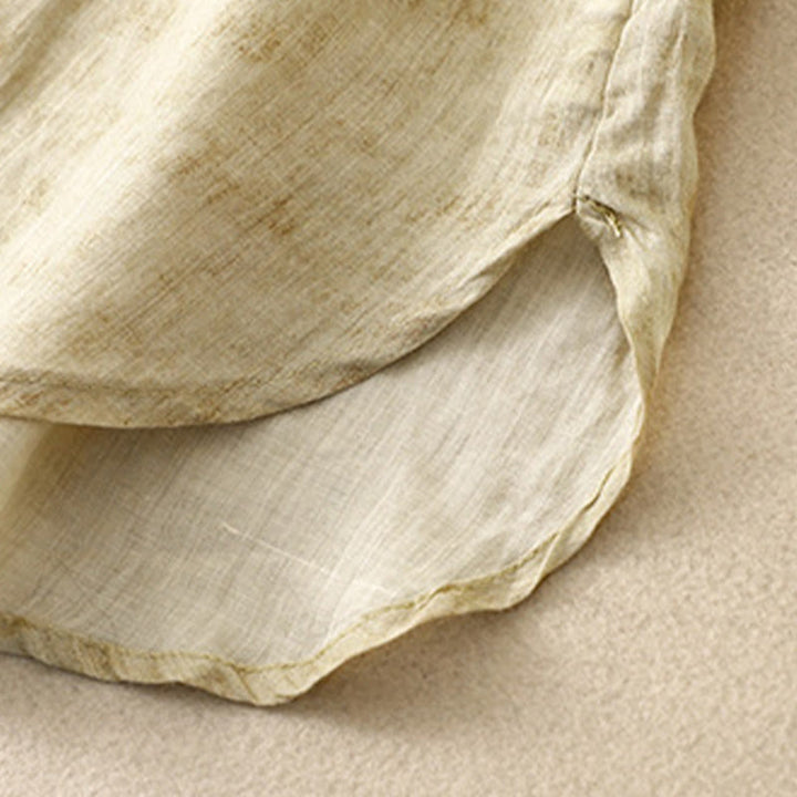 Sukienka midi z akrylu z haftowanym kołnierzykiem i trzema czwartymi rękawami w kolorze Buddha Stones - image 17