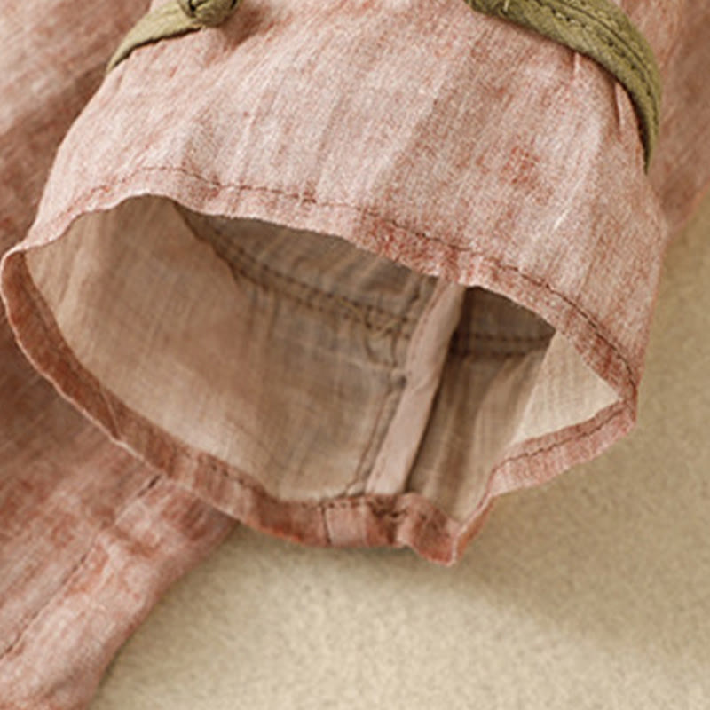 Sukienka midi z akrylu z haftowanym kołnierzykiem i trzema czwartymi rękawami w kolorze Buddha Stones - image 19