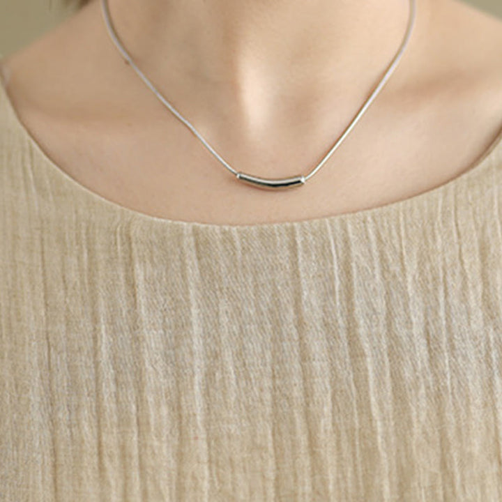 Sukienka midi z podwójnymi warstwami i okrągłym dekoltem z krótkim rękawem, wykonana z mieszanki bawełny i lnu, z Buddha Stones na lato - image 7