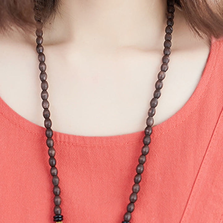 Sukienka midi Buddha Stones Summer Casual Plain Lace-Up Design z okrągłym dekoltem i krótkim rękawem z bawełny i lnu z kieszeniami - image 11