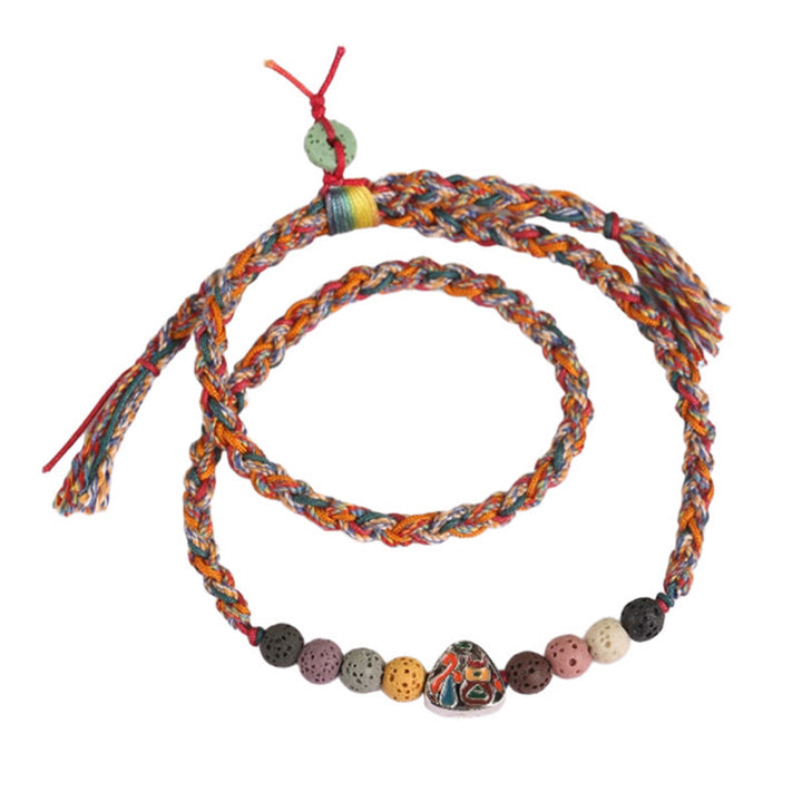 Buddha Stones Festiwal Smoczych Łodzi Kolorowa Lina Skała Lawowa Fu Charakter Ryżowe Pierożki Szczęście Pleciona Bransoletka