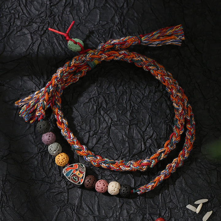Buddha Stones Festiwal Smoczych Łodzi Kolorowa Lina Skała Lawowa Fu Charakter Ryżowe Pierożki Szczęście Pleciona Bransoletka