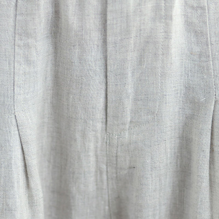 Buddha Stones Casual Lato Jednolity Kolor Wysoki Stan Damskie Bawełniane Lniane Spodnie Harem Z Kieszeniami - image 7